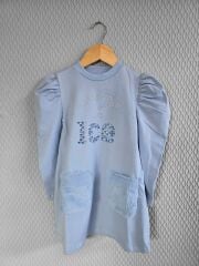 Mavi, Cepleri Kürklü, Şık Tasarım Kız Çocuk Elbisesi