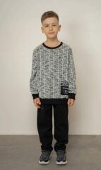 Siyah Kırçıllı Örme Sweatshirt