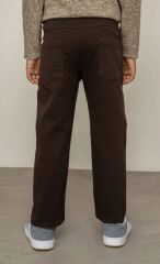 Kahverengi Gabardin Kemerli Pantolon