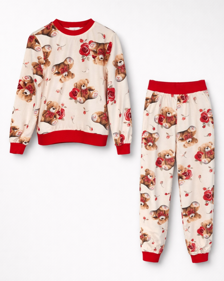 2-10 Yaş Kız Çocuk Organik Pamuklu Pijama Takımı