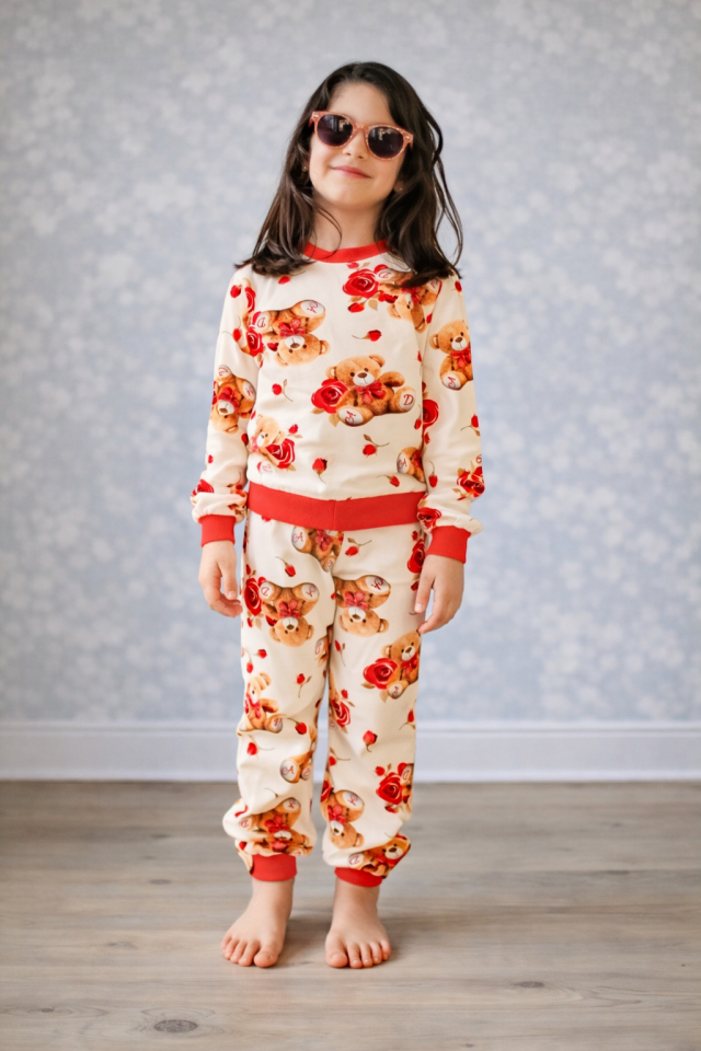 2-10 Yaş Kız Çocuk Organik Pamuklu Pijama Takımı