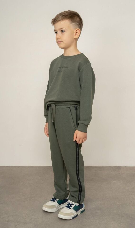 2-14 Yaş Erkek Çocuk Haki Eşofman Takımı