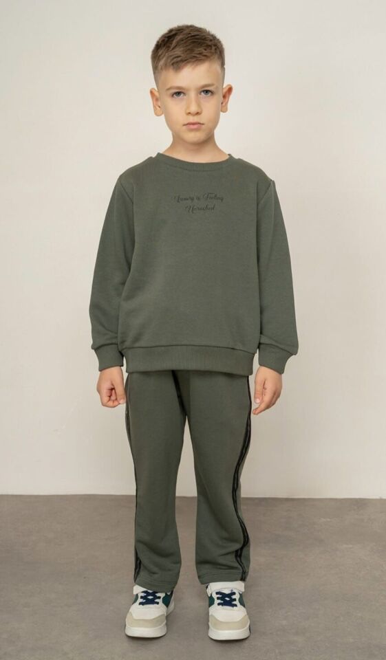 2-14 Yaş Erkek Çocuk Haki Eşofman Takımı