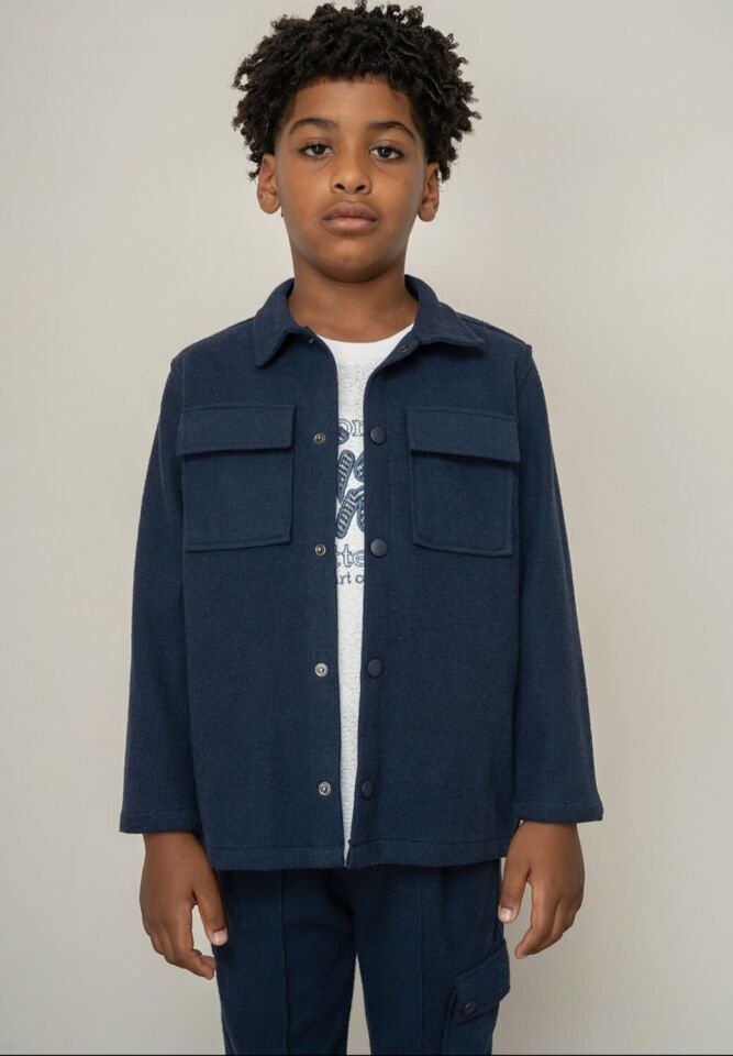 2-14 Yaş Erkek Çocuk Ceket Pantolon Takımı Çıtçıtlı Kargo Cepli