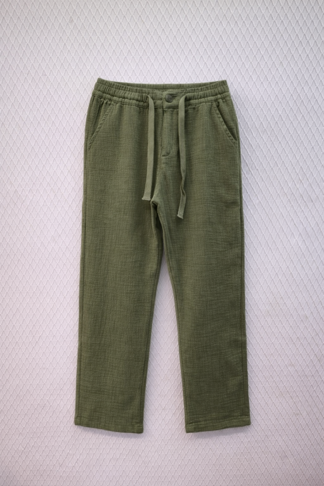 5-16 Yaş Erkek Çocuk Haki Müslin Pantolon