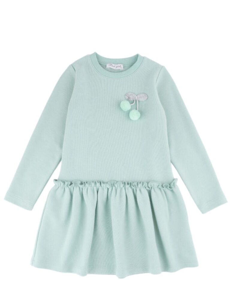 2-6 Yaş Kız Çocuk Mint Yeşil Selanik Elbise