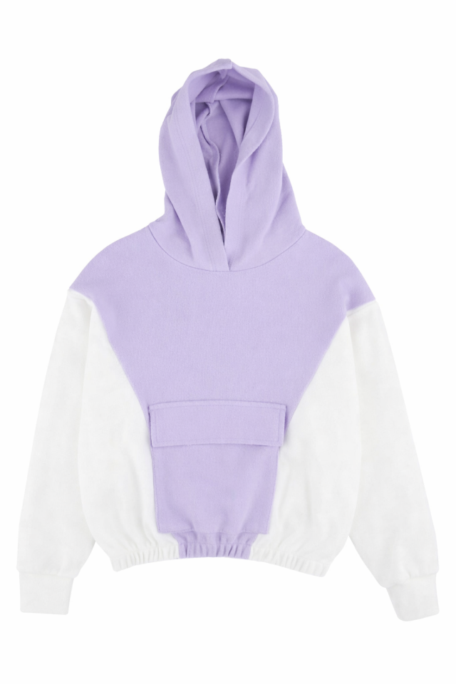 6-14 Yaş Kız Çocuk Lila Kapüşonlu Selanik Takım