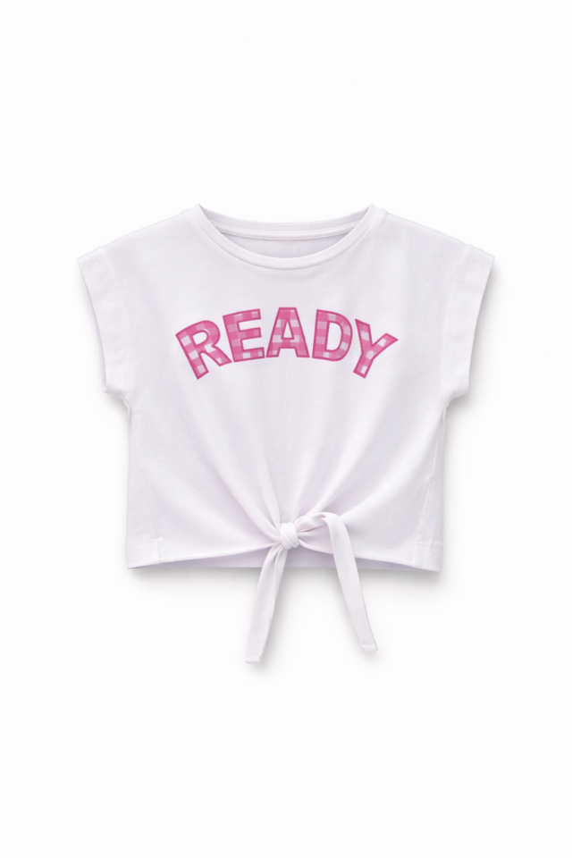 2-6 Yaş Kız Çocuk Baskılı Tişört Fırfırlı Pembe Etek Takım