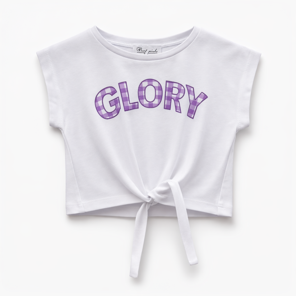 2-6 Yaş Kız Çocuk Baskılı Tişört Lila Şort Takım