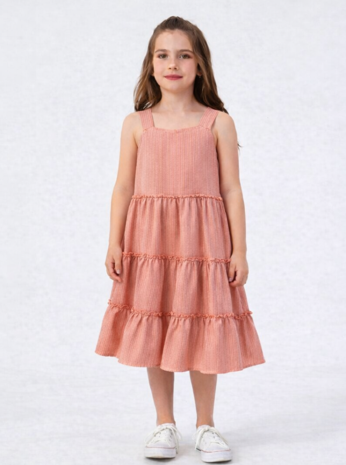3-8 Yaş Kız Çocuk Askılı Yazlık Elbise