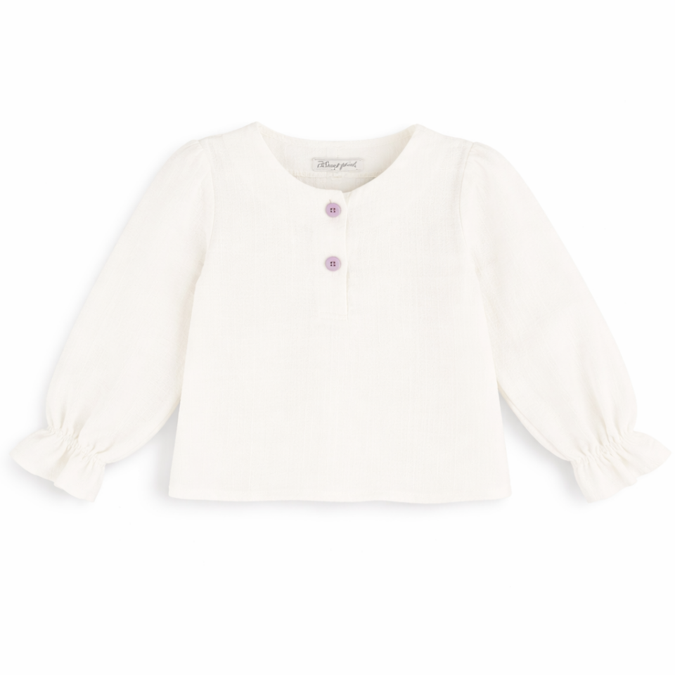 2-6 Yaş Kız Çocuk Ekru Müslin Bluz