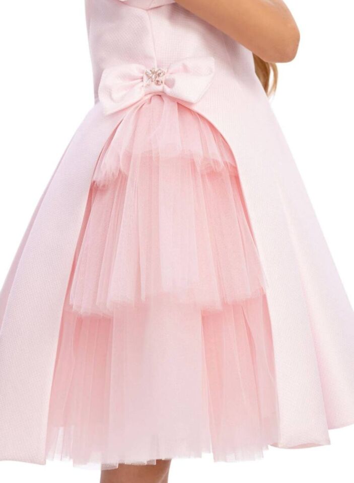 3-7 Yaş Kız Çocuk Pudra Pembe Elbise